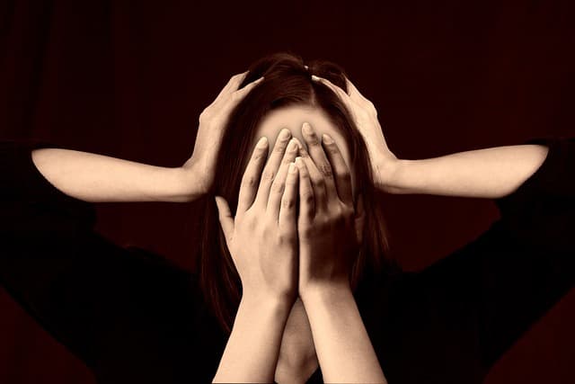 Feelings of Fear and Anxiety in Psychology woman